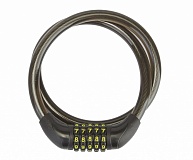 Трос-замок GK101.708 с шифром, со стальным тросом, 15x930 мм, чёрный